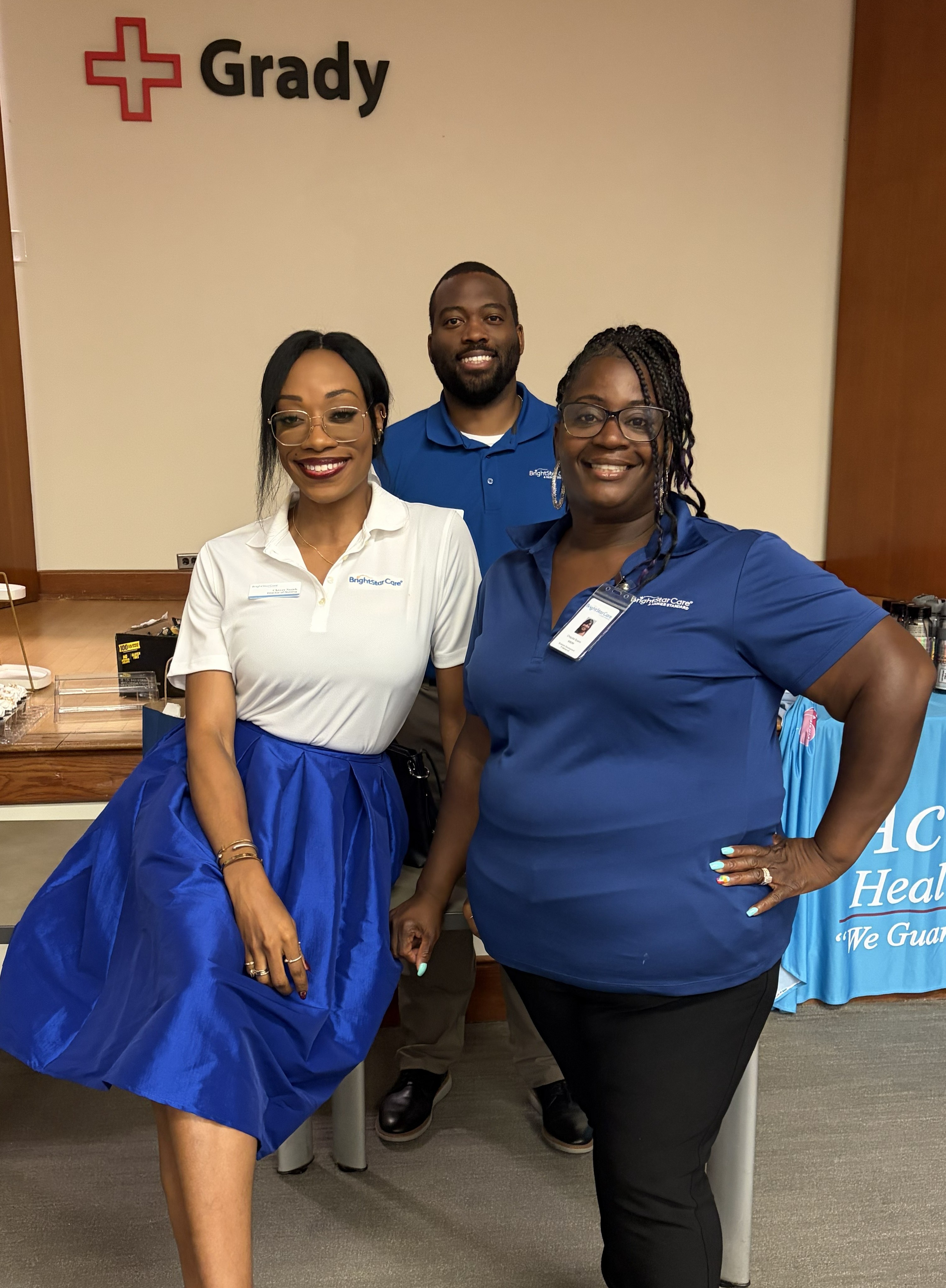 BrightStar Care of Southwest Atlanta & College Park team at Grady Memorial Hospital care coordination vendor fair