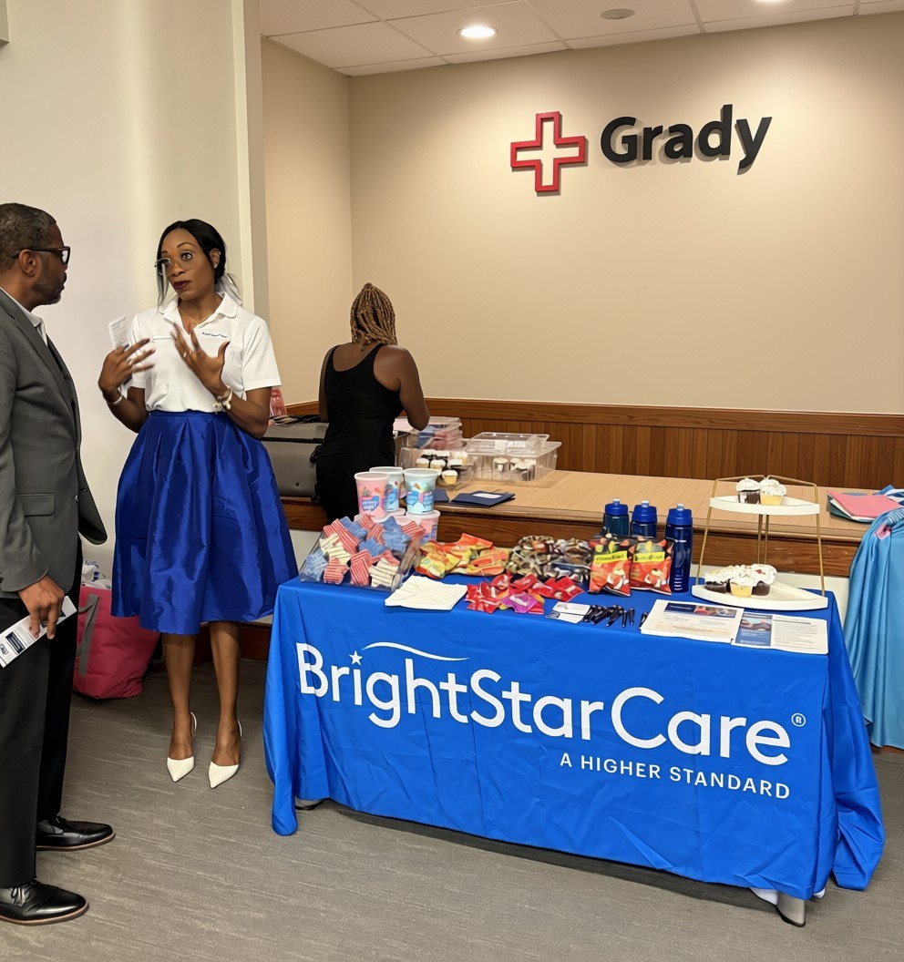 BrightStar Care of Southwest Atlanta & College Park team at Grady Memorial Hospital care coordination vendor fair