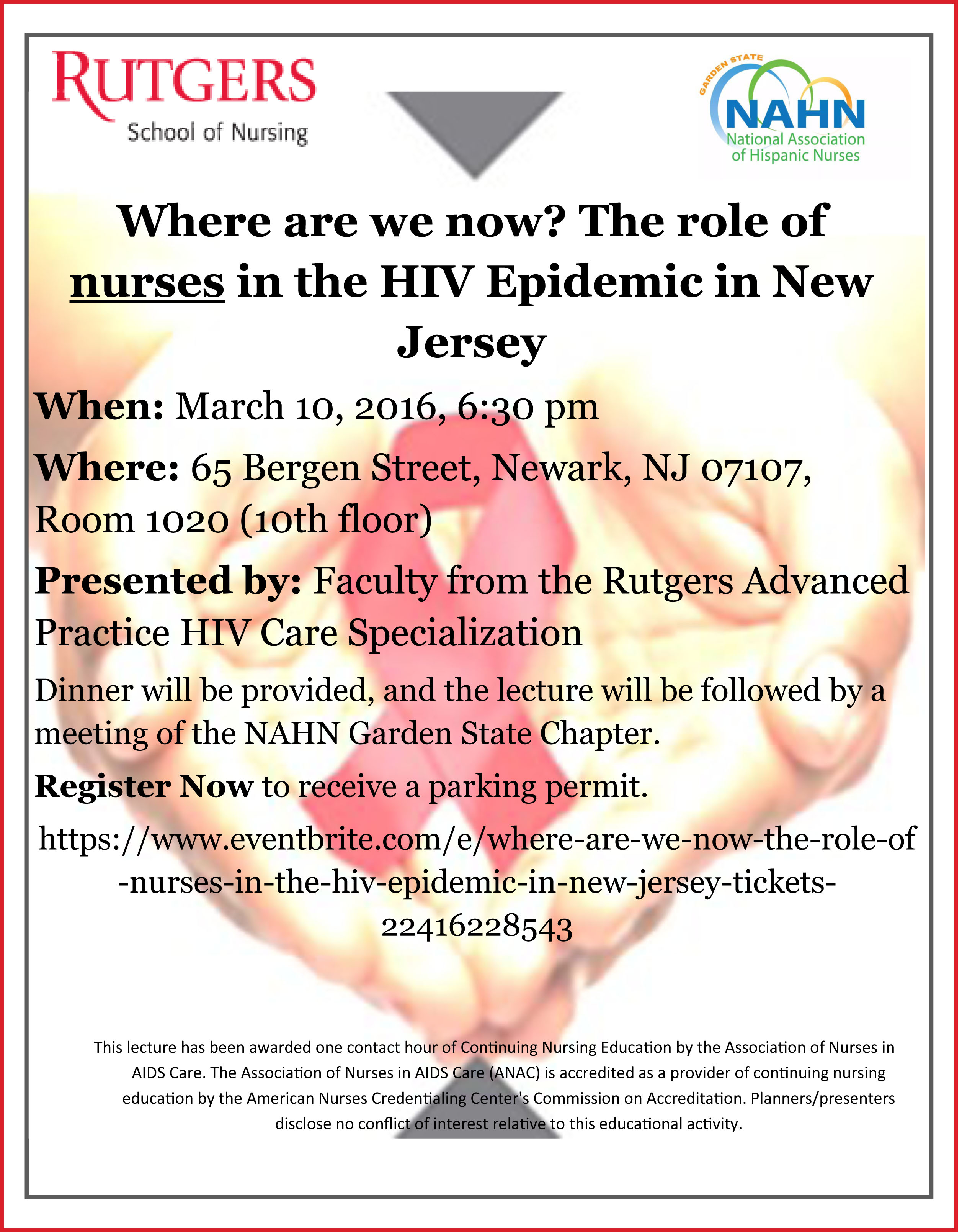 March 10 NAHN Gardent State and Rutgers event