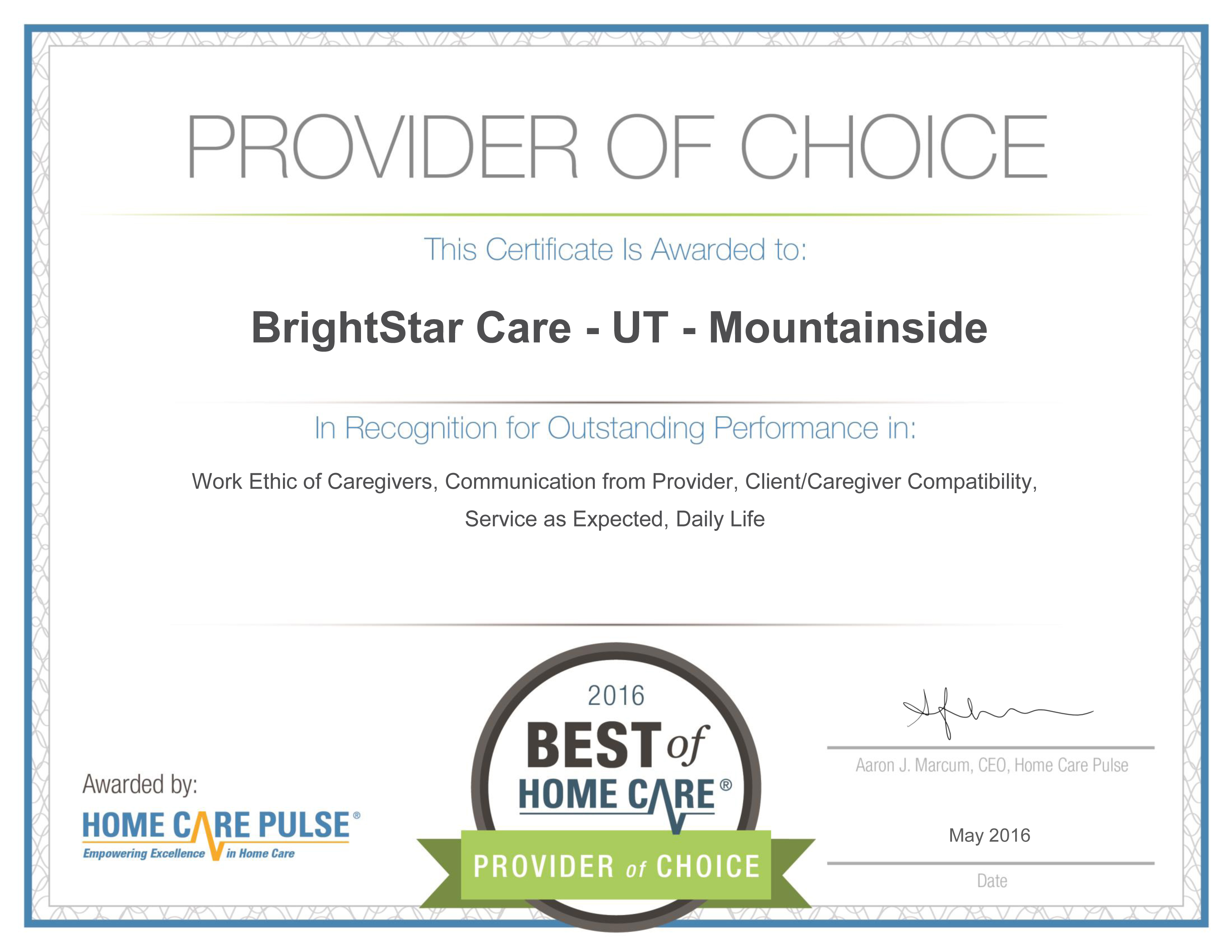 BrightStar Care - UT - Mountainside POC