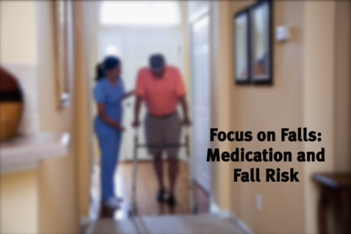 Man walking with walker assisted by nurse