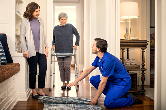 Home care provider improving patient safety by helping prevent fall risks.