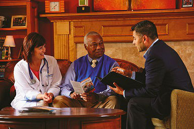 A BrightStar Care nurse interviewing with a client family